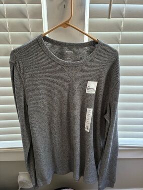 Sonoma Men's Gray Waffle Thermal Long-Sleeve Shirt